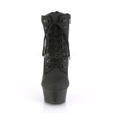 Black Faux Suede 15 cm DELIGHT-600TL-02 pleaser ankle boots platform