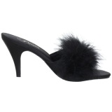 Black Feathers 8 cm AMOUR-03 High Women Mules Shoes for Men