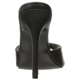 Black Leatherette 10 cm CLASSIQUE-01 big size mules shoes