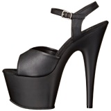 Black Leatherette 18 cm ADORE-709 Platform High Heels Shoes