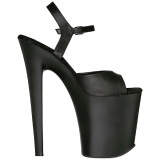 Black Leatherette 20 cm Pleaser XTREME-809 High Heels Platform