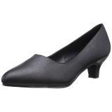 Black Leatherette 5 cm FAB-420W Pumps with low heels