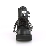 Black Leatherette 6 cm SPRITE-70 demoniacult ankle boots platform