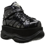 Black Leatherette 7,5 cm NEPTUNE-100 Platform Mens Gothic Shoes