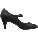 Black Leatherette 8 cm DIVINE-440 Pumps with low heels