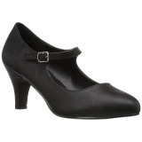 Black Leatherette 8 cm DIVINE-440 Pumps with low heels