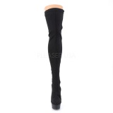 Black Lycra 15 cm DELIGHT-3003 High Heeled Overknee Boots