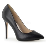 Black Matte 13 cm AMUSE-20 pointed toe stiletto pumps