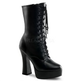 Black Matte 13 cm Pleaser ELECTRA-1020 Platform Ankle Calf Boots