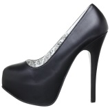 Black Matte 14,5 cm Burlesque BORDELLO TEEZE-06 Platform Pumps