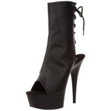 Black Matte 15 cm DELIGHT-1018 Platform Ankle Calf Boots