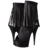 Black Matte 15 cm DELIGHT-1019 womens fringe ankle boots high heels