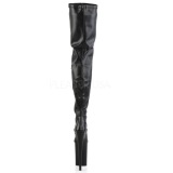 Black Matte 23 cm PLEASER INFINITY-4000 Platform Over Knee Boots