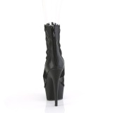 Black Mesh 15 cm Pleaser Platform Ankle Calf Boots