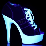 Black Neon 15 cm DELIGHT-600SK-01 Canvas high heels chucks