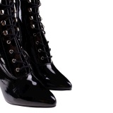 Black Patent 10,5 cm VANITY-2020 High Heeled Lace Up Boots