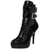 Black Patent 13,5 cm INDULGE-1026 Platform Ankle Calf Boots