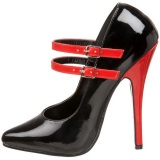 Black Red 15 cm DOMINA-442 Womens Shoes with High Heels