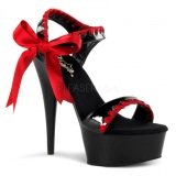 Black Red Shiny 15 cm DELIGHT-615 High Heels Stiletto Shoes