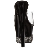 Black Rhinestone 18 cm Pleaser ADORE-701-3 Mules High Heels Platform