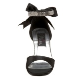 Black Rhinestone 8,5 cm ROMANCE-372 Womens High Heel Sandals