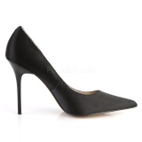 Black Satin 10 cm CLASSIQUE-20 pointed toe stiletto pumps