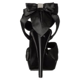 Black Satin 13 cm COCKTAIL-568 High Heeled Sandal Shoes