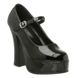 Black Shiny 13 cm DOLLY-50 Mary Jane Platform Pumps