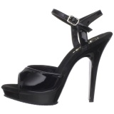 Black Shiny 13 cm Fabulicious LIP-109 High Heels Platform