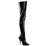 Black Shiny 13 cm SEDUCE-3010 Thigh High Boots for Men