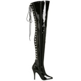 Black Shiny 13 cm SEDUCE-3063 overknee high heel boots