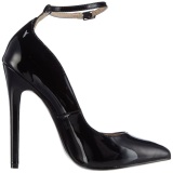 Black Shiny 13 cm SEXY-23 Low Heeled Classic Pumps Shoes