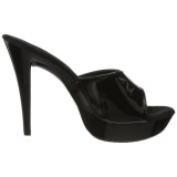 Black Shiny 14 cm COCKTAIL-501 Platform High Mules