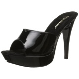 Black Shiny 14 cm COCKTAIL-501 Platform High Mules