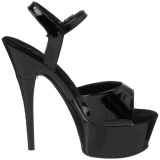 Black Shiny 15 cm CAPTIVA-609 High Heels Platform