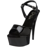 Black Shiny 15 cm CAPTIVA-609 High Heels Platform