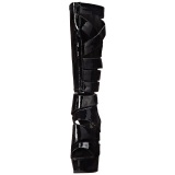 Black Shiny 15 cm DELIGHT-600-49 gladiator womens boots with high heels