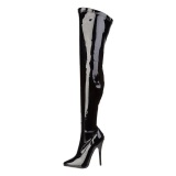 Black Shiny 15 cm DOMINA-3000 High Heeled Overknee Boots