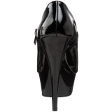 Black Shiny 15 cm PLEASER DELIGHT-687 Platform Pumps