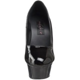 Black Shiny 15 cm Pleaser DELIGHT-685 Platform Pumps