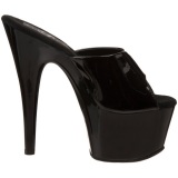 Black Shiny 18 cm ADORE-701 Platform High Mules