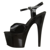 Black Shiny 18 cm ADORE-709 Platform High Heels Shoes