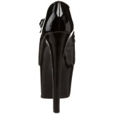 Black Shiny 18 cm Pleaser SKY-387 Platform Pumps