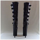 Black Shiny 23 cm Pleaser INFINITY-2049 Platform Knee Boots