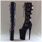 Black Shiny 23 cm Pleaser INFINITY-2049 Platform Knee Boots