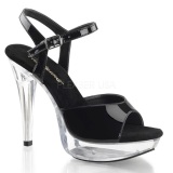 Black Transparent 13 cm COCKTAIL-509 Platform High Heeled Sandal