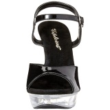 Black Transparent 13 cm COCKTAIL-509 Platform High Heeled Sandal