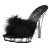 Black Transparent 13 cm Fabulicious LIP-101-8 Platform High Mules