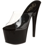 Black Transparent 18 cm ADORE-701 Platform High Mules