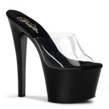 Black Transparent 18 cm PLEASER SKY-301 Platform High Mules